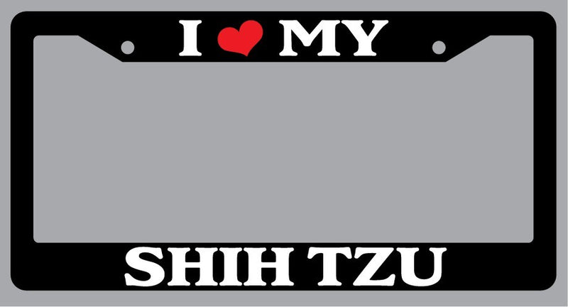 Black License Plate Frame "I Heart My Shih Tzu" Auto Accessory 565  Mod-GRAPH9856236-1547
