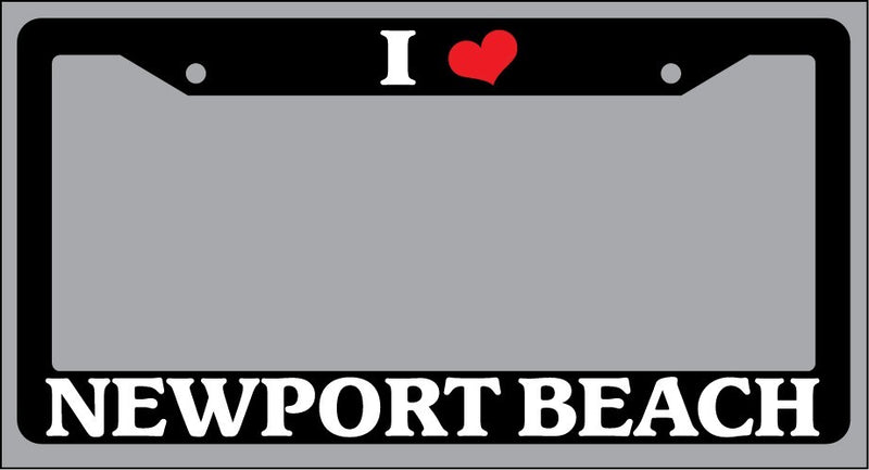 Black License Plate Frame "I Heart Newport Beach" Auto Accessory Novelty 2411  Mod-GRAPH9856236-839