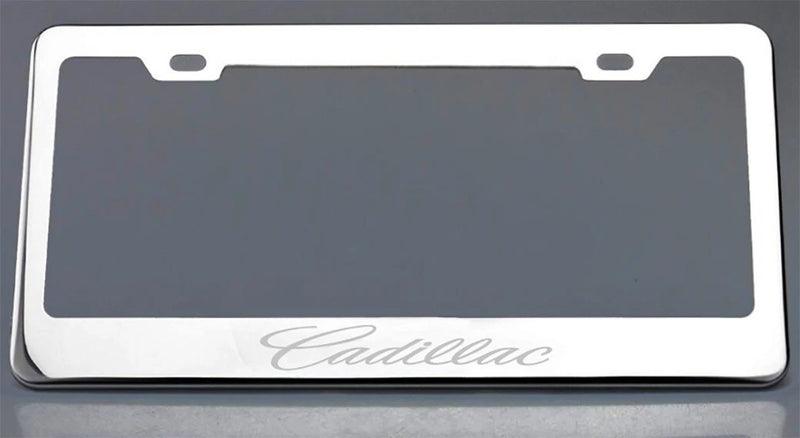 cadillac license place frame (laser engraved stainless steel ) rust free