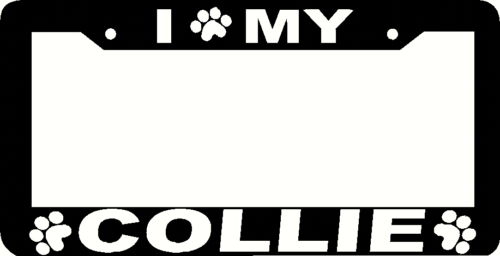 COLLIE DOG paw print License Plate Frame