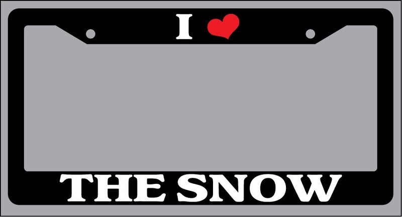Black License Plate Frame "I Heart The Snow" Auto Accessory Novelty  Mod-GRAPH9856236-862