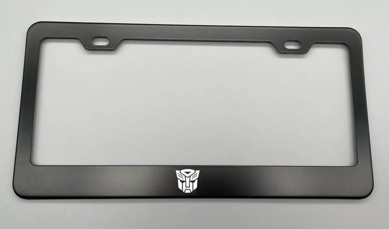 laser engraved AUTOBOT TRANSFORMERS BLACK Stainless Steel License Plate Frame