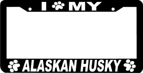 ALASKAN HUSKY DOG paw print License Plate Frame