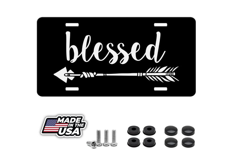Blessed Car Tag, Arrow Blessed License Plate, Religious Car Tag Christian Vanity