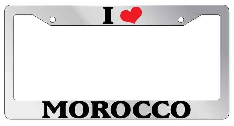 Chrome METAL License Plate Frame I HEART MOROCCO Auto Accessory 2385  Mod-GRAPH9856236-9632