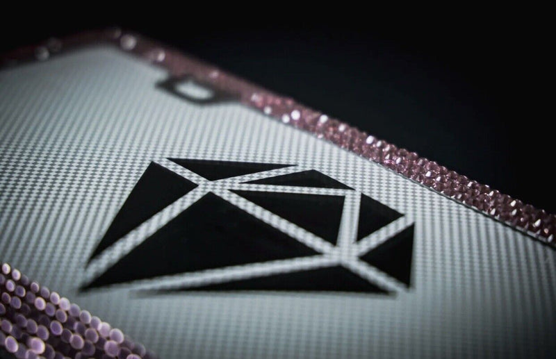 Bling Rhinestones License Plate Metal Frame Sparkling Pink Crystal Diamond