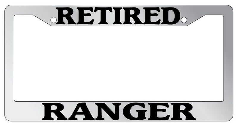 Chrome METAL License Plate Frame RETIRED RANGER Auto Accessory  Mod-GRAPH9856236-8067