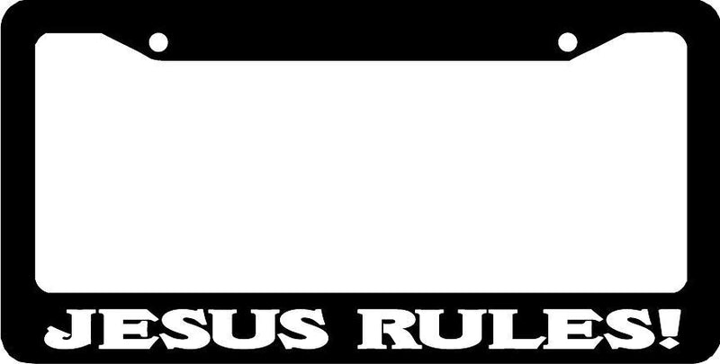 JESUS RULES CHRISTIAN License Plate Frame