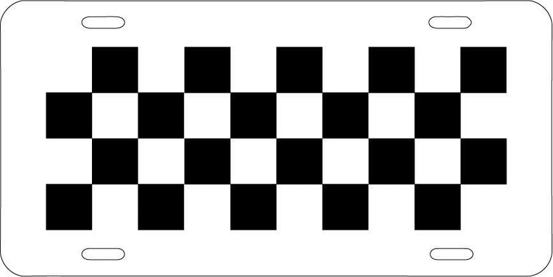 Checker Board (SMALL) White Vanity License Plate Mod-GRAPH9856236-7757