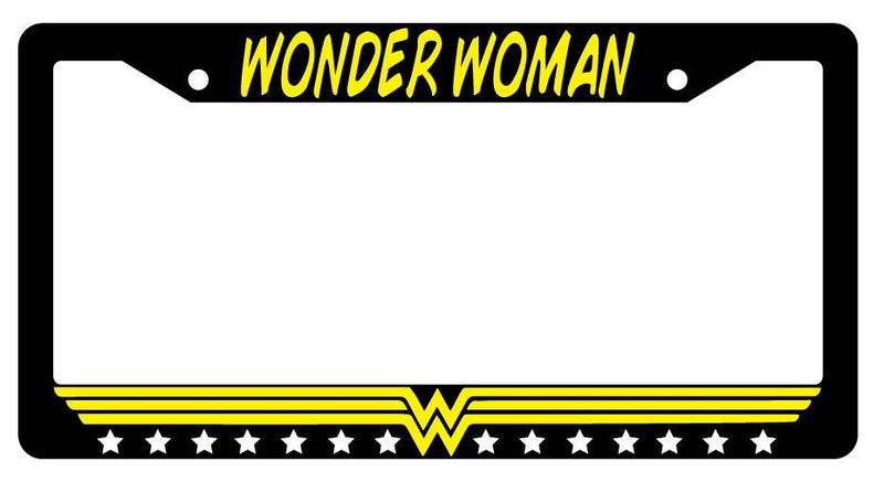 Wonder Woman Black Plastic License Plate Frame Auto Accessory DC  Mod-GRAPH9856236-3998