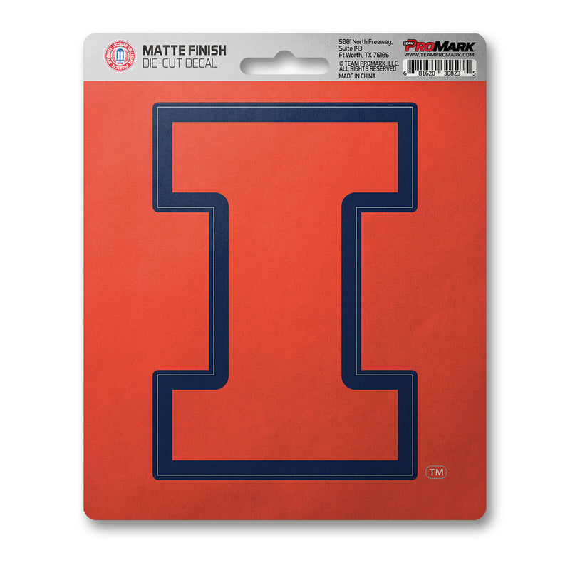 NCAA Illinois Fighting Illini Decal Matte 5"X6.25" Auto Boat Luggage