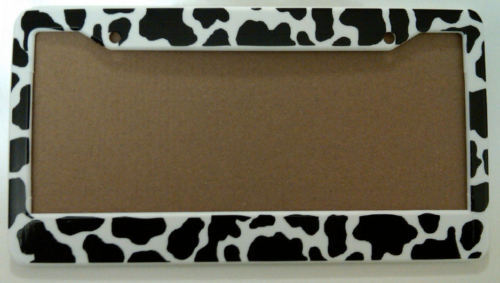 COW print License Plate Frame