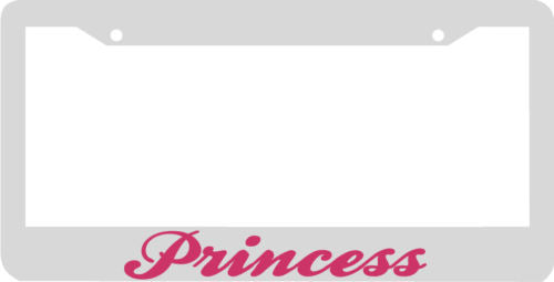 Princess white/pink License Plate Frame