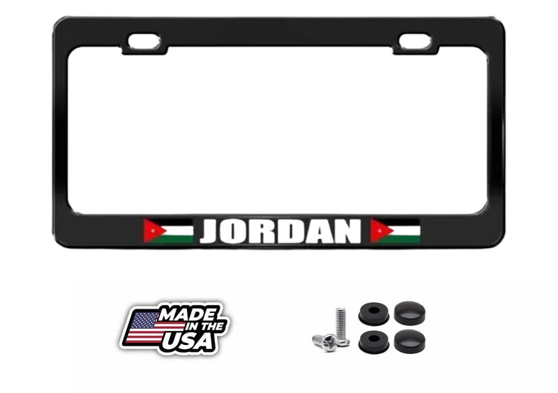 JORDAN FLAG BLACK License Plate Frame Holder