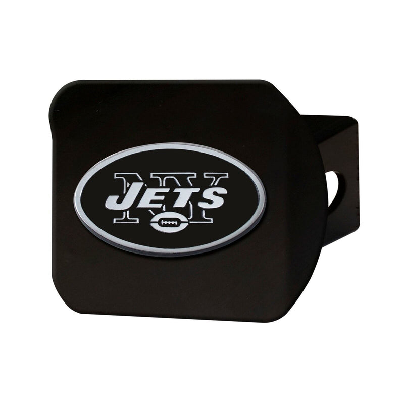 NFL New York Jets 3D Chrome on Black Metal Hitch Cover