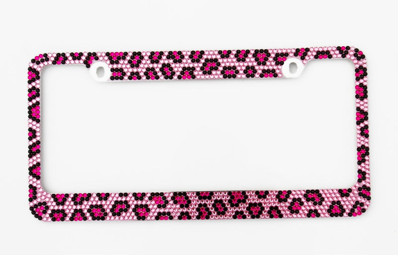 Bling Pink Leopard Diamond License Plate Frame Special Bling Offer