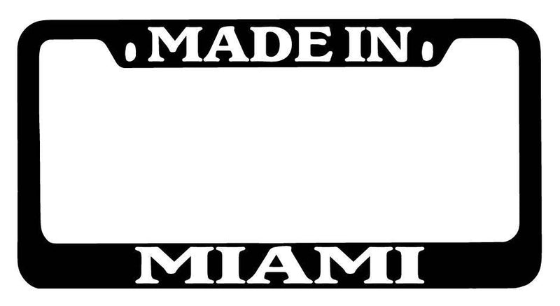 Made In Miami Black METAL License Plate Frame Auto  Mod-GRAPH9856236-7767