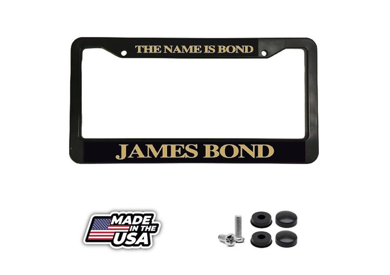 For 007 Fans! The Name is Bond James Bond Plastic Car License Plate Frame NEW