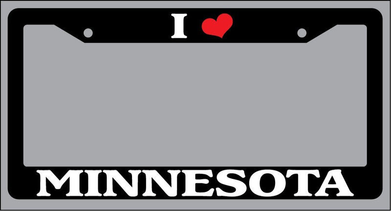 Black License Plate Frame I Heart Minnesota Auto Accessory 998  Mod-GRAPH9856236-1133