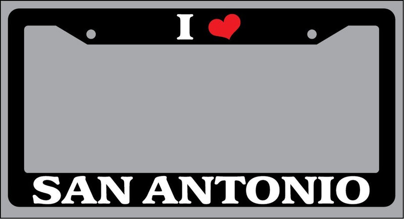 Black License Plate Frame "I Heart San Antonio" Auto Accessory Novelty 2630  Mod-GRAPH9856236-847