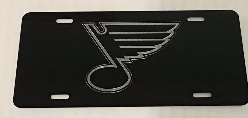 St. Louis Blues Logo Car Tag Diamond Etched on Aluminum License Plate