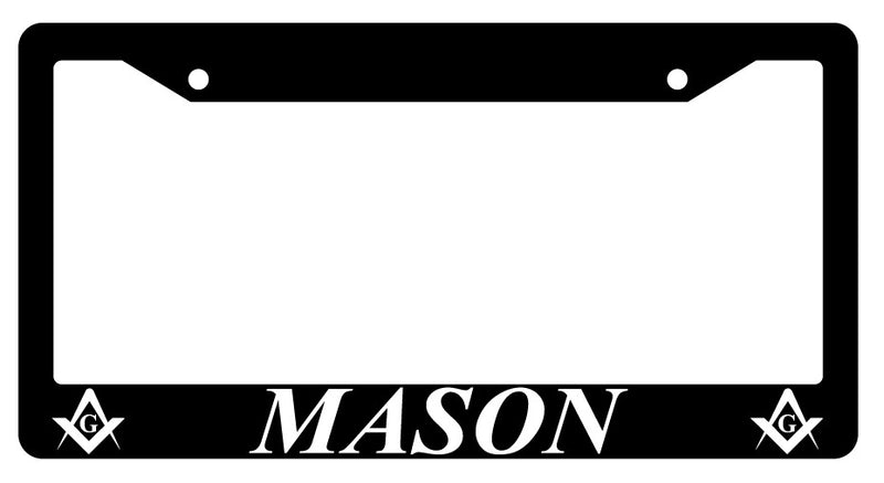 Mason w/LOGO Black Plastic License Plate Frame  Mod-GRAPH9856236-204