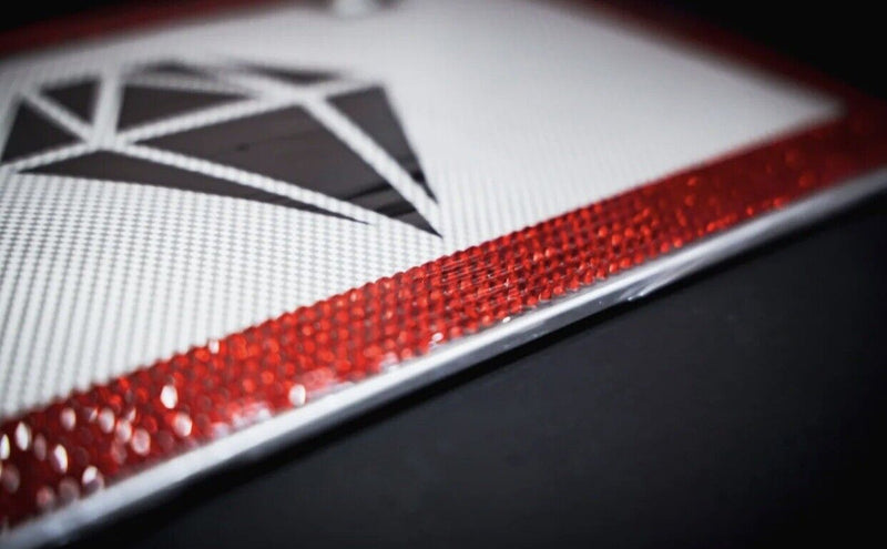 Bling Rhinestones License Plate Metal Frame Sparkling Red Crystal Diamond