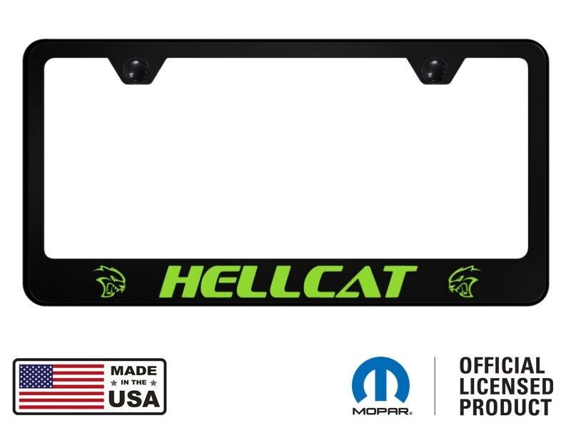 Mopar Hellcat Green Logo Polycarbonate License Plate Frame Official Licensed