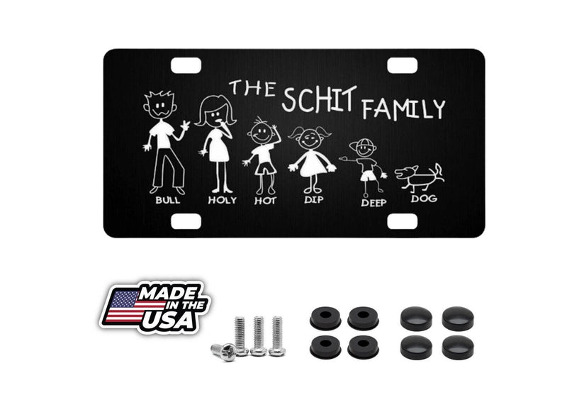 The Schit Family License Plate Aluminum 6"x12" Funny Novelty Stick Figure