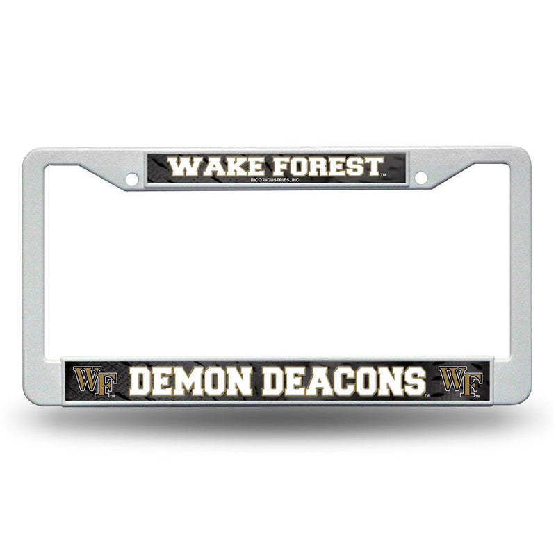 NCAA Wake Forest Demon Deacons White Plastic License Plate Frame