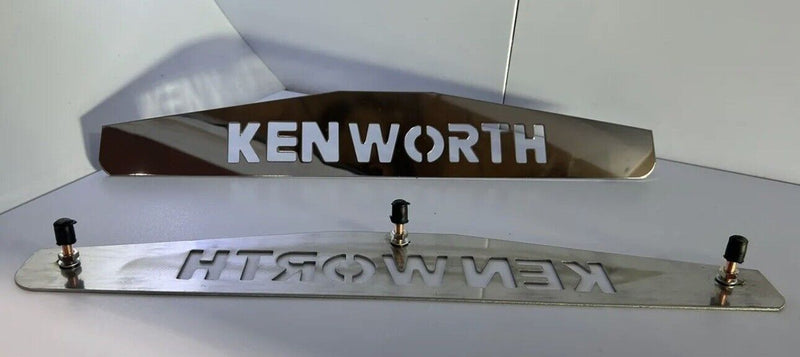 Kenworth Trucks Semi Truck 24" x 4" Stainless Steel Mud Flap Weights-Set