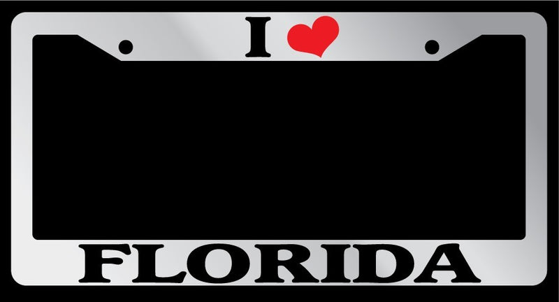 Chrome License Plate Frame I Heart Florida Auto Accessory 1251  Mod-GRAPH9856236-4404