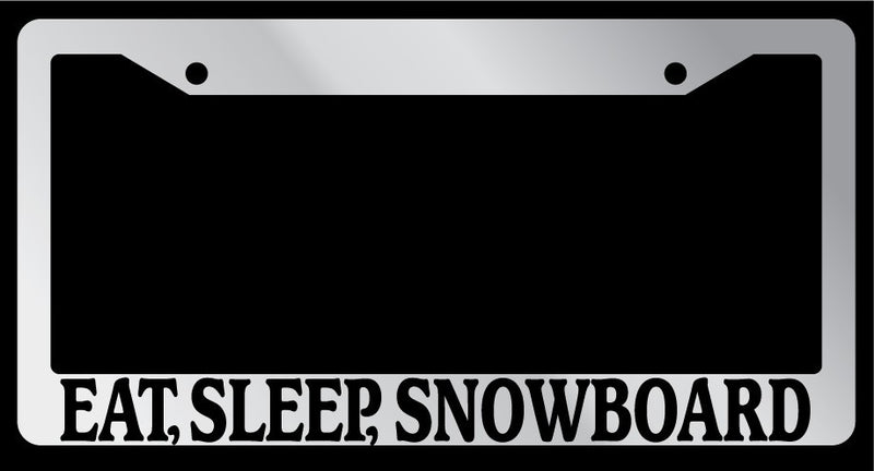Chrome License Plate Frame "Eat, Sleep, Snowboard" Auto Accessory 748  Mod-GRAPH9856236-5933