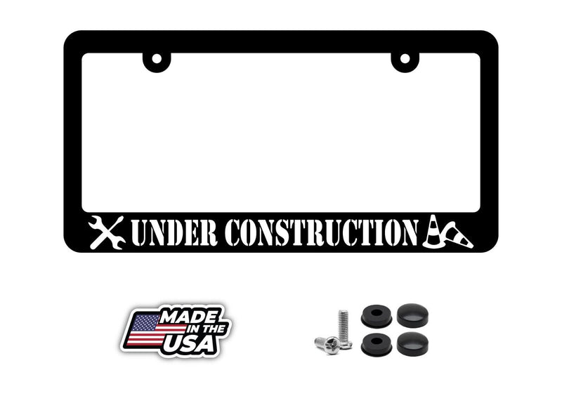 Under Construction Drag Drift JDM Racing Race Funny License Plate Frame