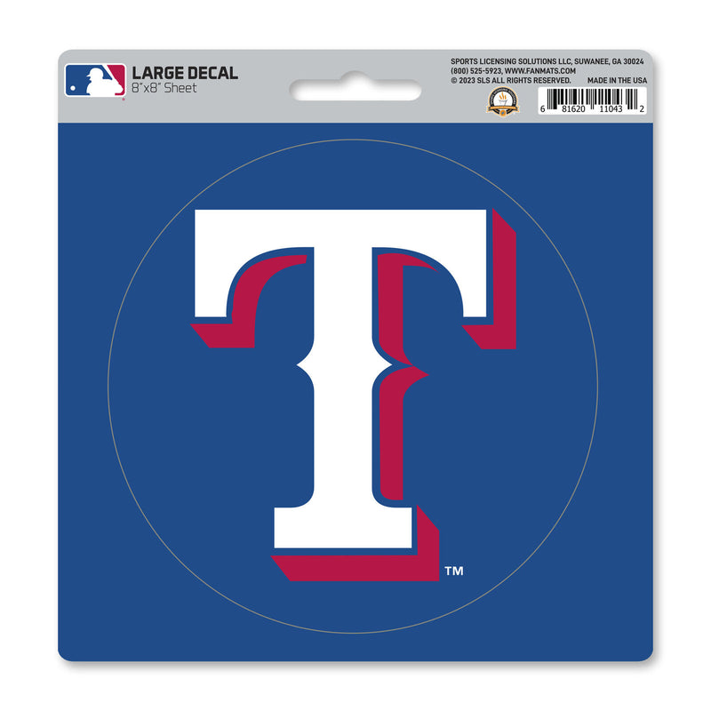 MLB Texas Rangers Decal Large 8"X8" Auto RV Boat Cooler Luggage