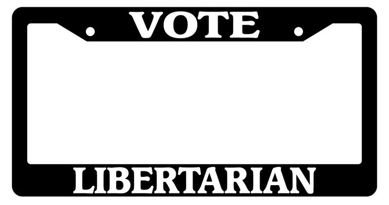 Black License Plate Frame Vote Libertarian Auto Accessory Novelty  Mod-GRAPH9856236-1867
