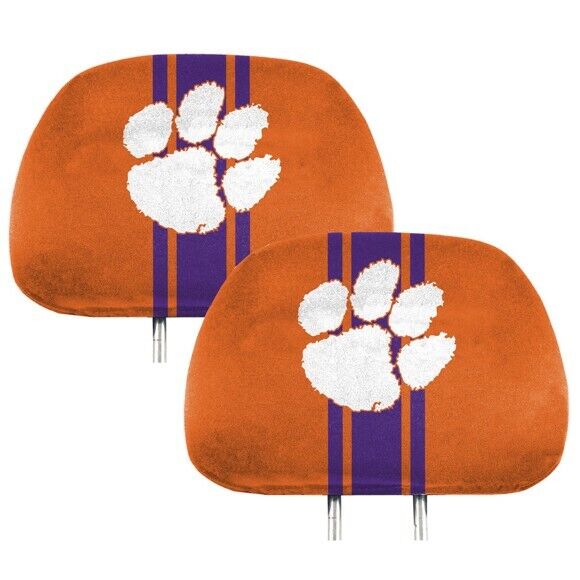 NCAA Clemson Tigers New 2-Piece Printed Headrest Covers