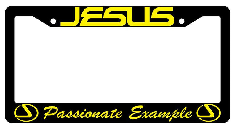 Jesus Passionate Example Black Plastic License Plate Frame  Mod-GRAPH9856236-208