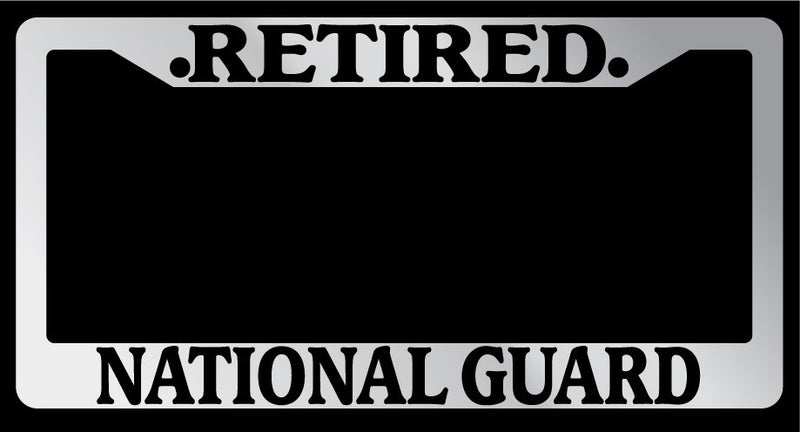 Chrome License Plate Frame "Retired National Guard" Auto Accessory Novelty  Mod-GRAPH9856236-5554