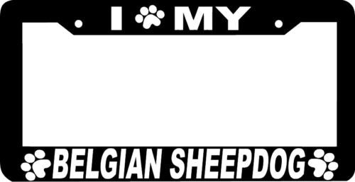 BELGIAN SHEEPDOG Dog paw print License Plate Frame
