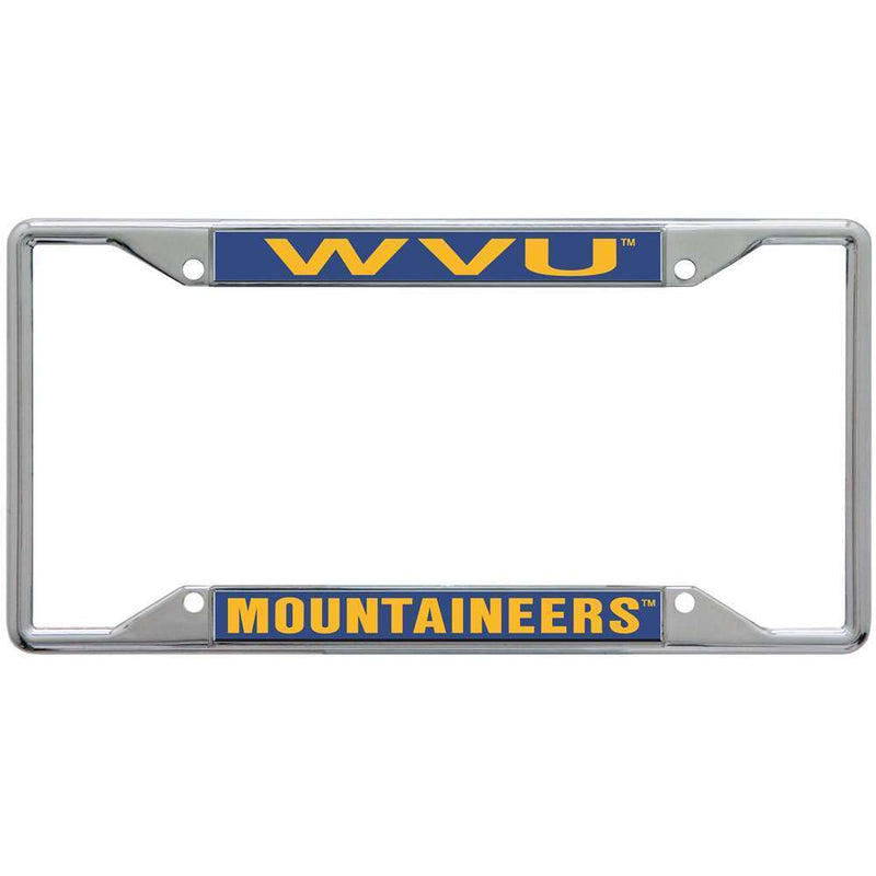 NCAA West Virginia Mountaineers Metal Inlaid Acrylic License Plate Frame