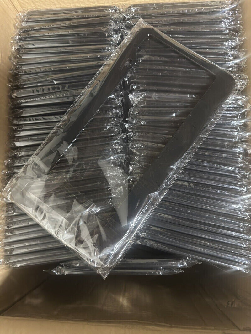 LOT OF 100 BLANK BLACK PLASTIC 100 BULK License Plate Frame FRAMES