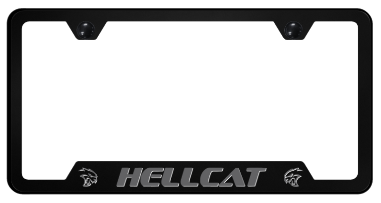 Mopar Hellcat Polycarbonate Notched License Plate Frame - Ghost Effect
