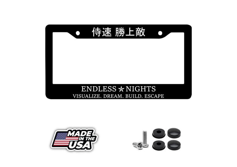 Endless Nights Japanese Lowered JDM Drift License Plate Frame v2