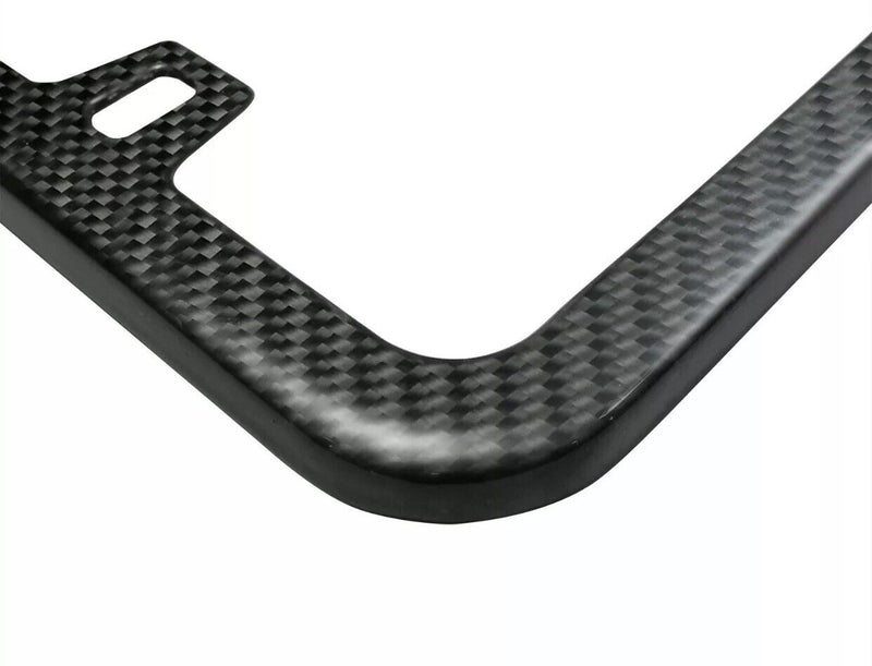 Real Black Carbon Fiber USA Amercan Flag Sports Stripe Slim License Plate Frame