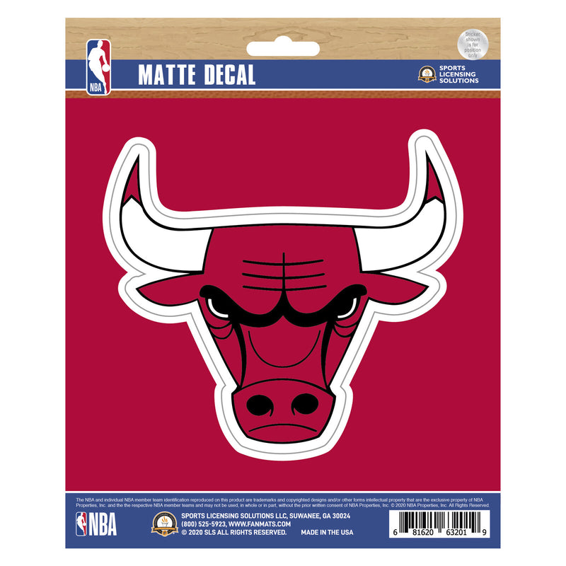 NBA Chicago Bulls Decal Matte 5"X6.25" Auto Boat Cooler Luggage