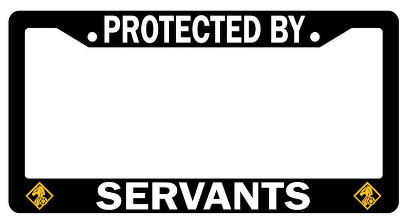Protected By Servants (Rider) Black Plastic License Plate Frame Fate  Mod-GRAPH9856236-3288