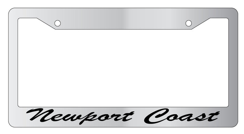Newport Coast Cursive Chrome Plastic License Plate Frame City State  Mod-GRAPH9856236-4651