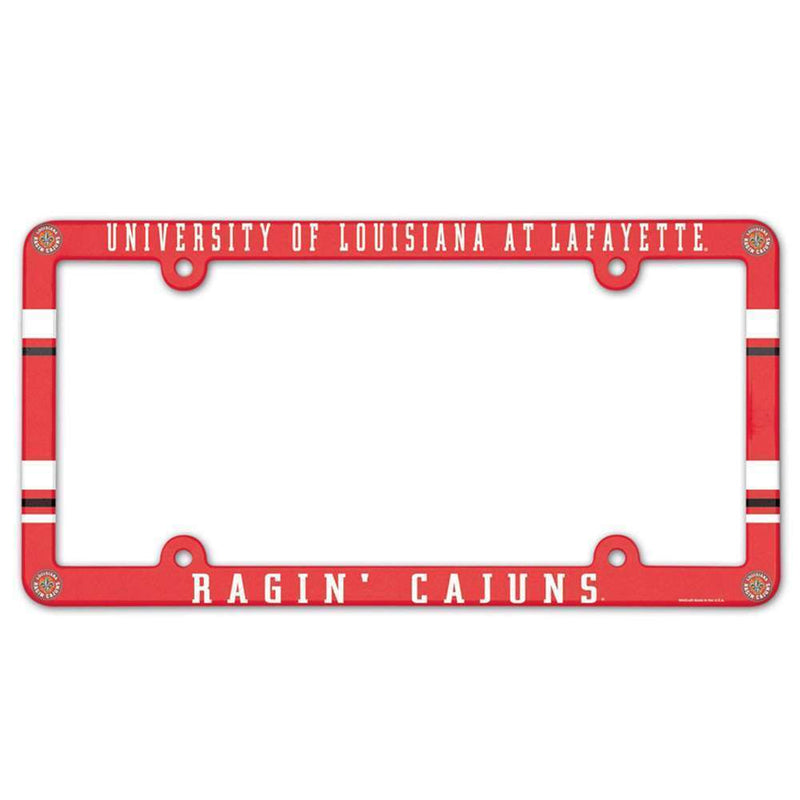 NCAA Louisiana Lafayette Ragin Cajuns Plastic License Plate Frame