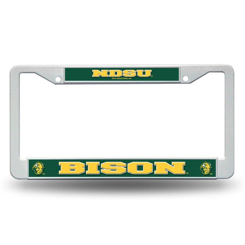 NCAA North Dakota State Bison White Plastic License Plate Frame